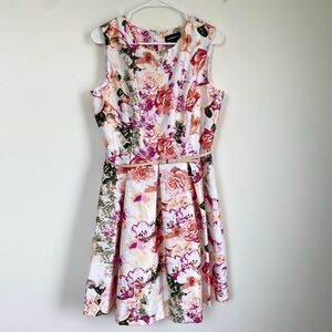 Liz Claiborne floral dress with belt